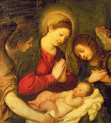 Madonna és gyermek két angyallal